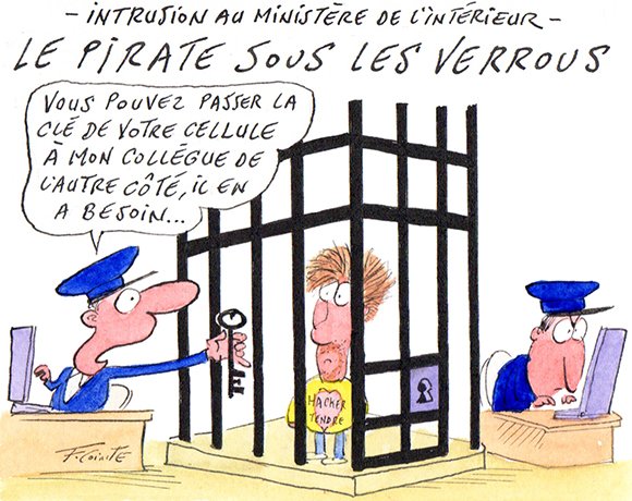 Dessin: Cyberattaque au ministère de l’Intérieur : une première arrestation